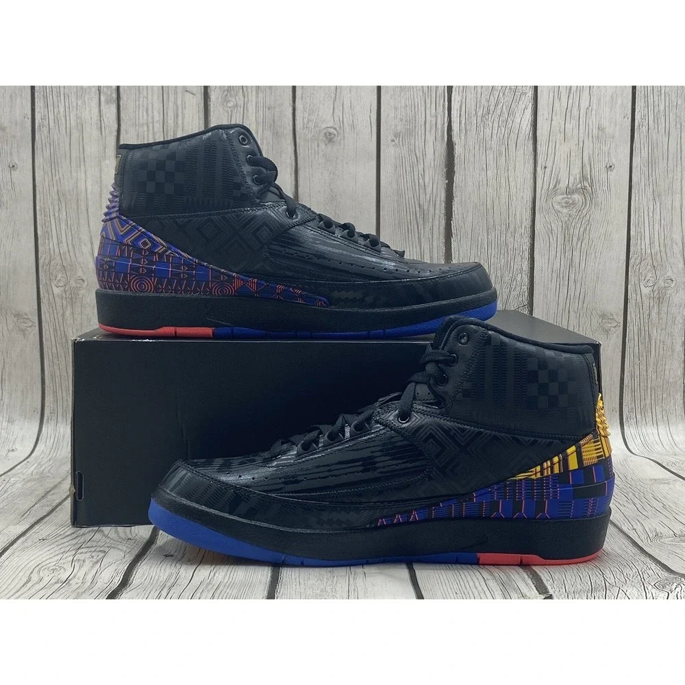Nike‎ Air Jordan Retro 2 Black History Month 2019 Size 11 BQ7618 007
